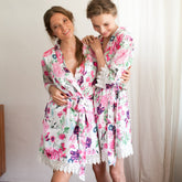 Satin Robe Kimono Robe  Floral Robe Gift for Bridal Gift for Mom  Gift for Wife